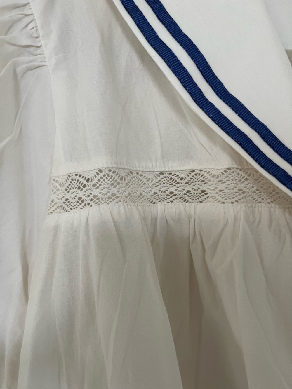 Celandine for Anthropolgie White Sailor Collar Top with Blue Trim size XL - Picture 4 of 6